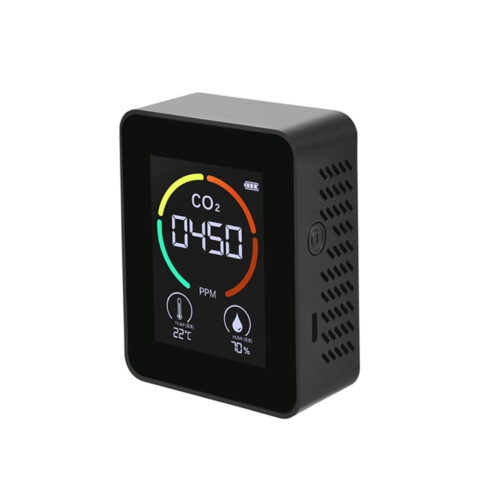Mjfvn Black Type 1 Co2 Meter Gas Detector Analyzer Air Quality Carbon Dioxide Detector Air Detector Intelligent Air Quality Air Pollution Monitor(Black Type 1)