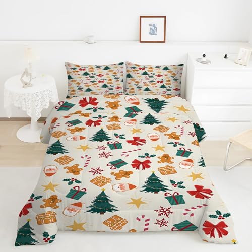 クリスマスツリー羽毛布団 3D星掛け布団 ド ソフト 冬 キルト オールシーズン被子ソフトふわふわマイクロファイバーウォッャブル 掛け布団暖かい ふわふわ 暖かい羽毛布団軽量 通気 羽根布団190x210cm + 2枚枕カバー・43X63cmY220