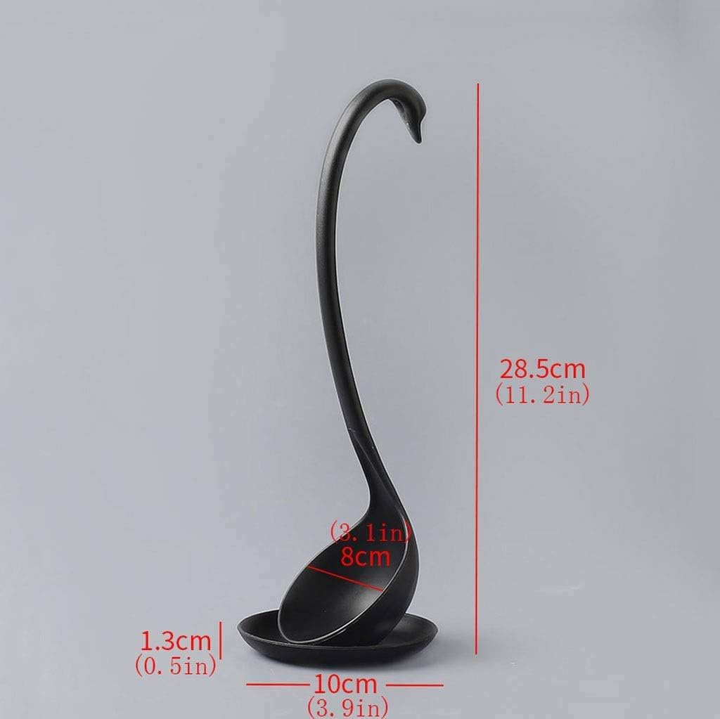 Daily Accessories Coffee Spoon Swan Shape Long Handle Vertical Soup Spoon with Tray Multi Purpose Kitchen Cutlery Spoon Dessert Spoon (Color : 6 Pack) image 2