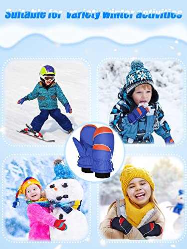 Image of Geyoga 4 Pairs Kids Mittens Waterproof Ski Gloves Boys Girl Warm Snow Winter Mittens for Kids Toddler Outdoor Activities