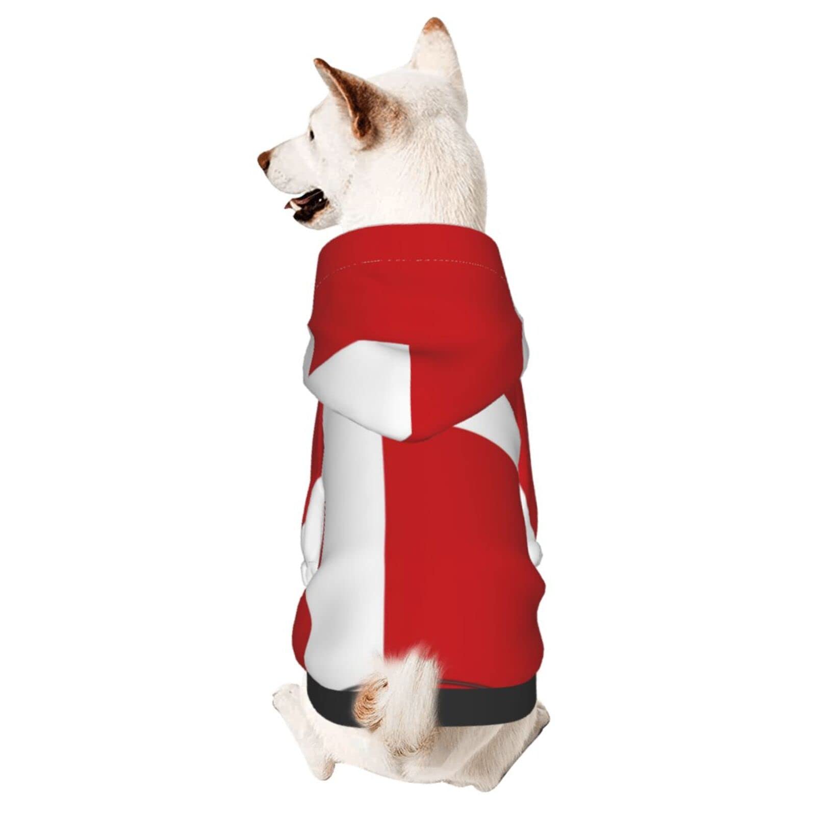Danish Flag Pet Clothes for Dog Puppy Hoodies Coat Sweatshirt Warm Sweater Dog Outfits X-Large