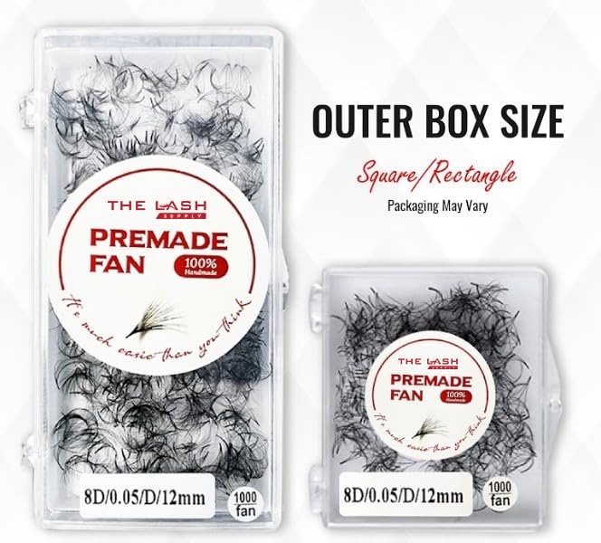 Miniatura 2 de THE LASH SUPPLY 1000fans 3D 4D 5D 6D 7D 8D 10D 12D 14D pestañas de abanico prefabricadas, rizo CCD, longitud de 0.315 a 0.787 pulgadas, 0.030.050.07