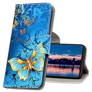 MRSTER Huawei Y5 2019 Leather Case, Flip Notebook Wallet Phone Case For Huawei Y5 2019, Shockproof Full Protection Case Cover For Huawei Y5 2019. XC1 Butterfly