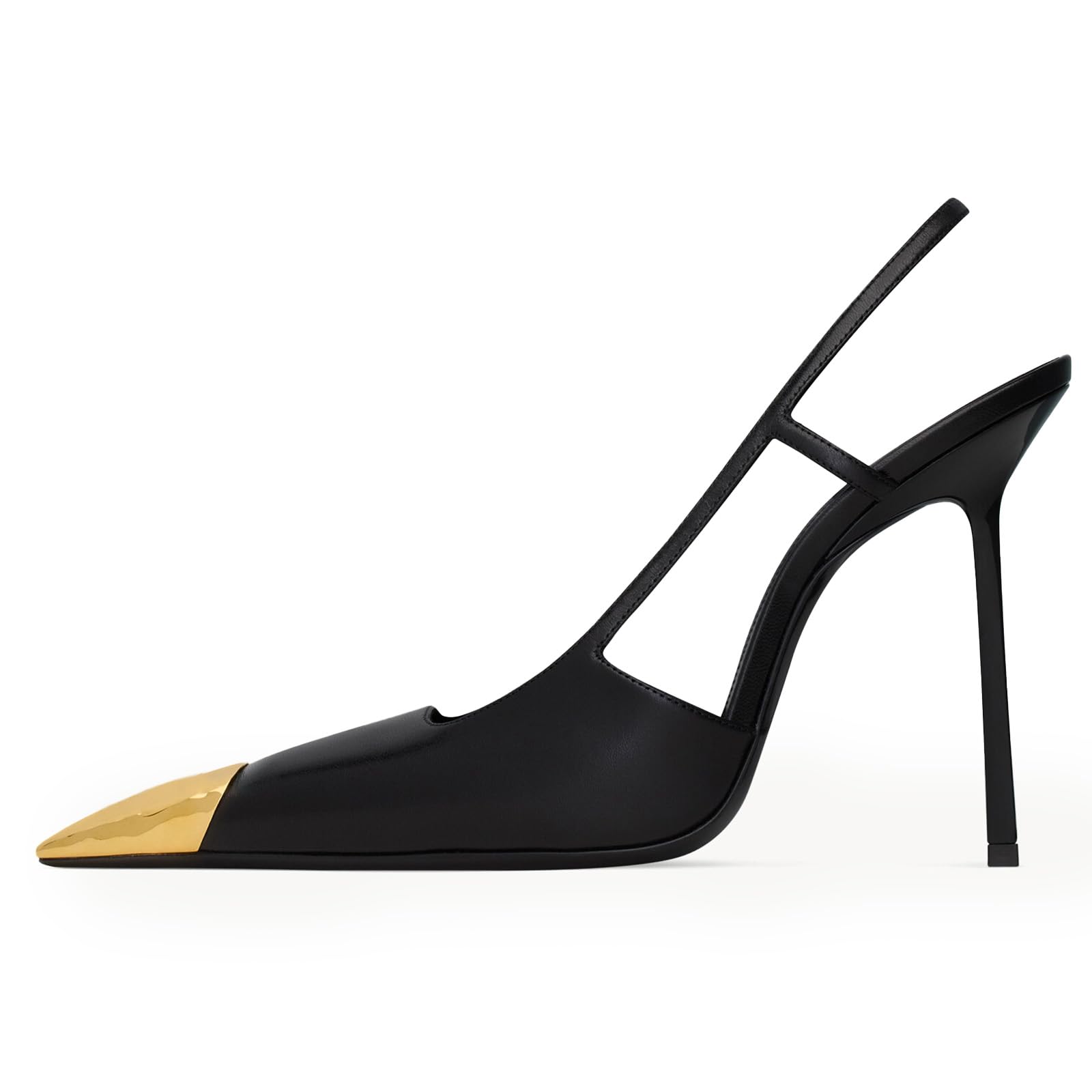 Fuazuzu Slingback Heels for Women Pointed Closed Toe Stiletto Heels Pumps,Women's Basic Classic Pumps Mid High Heels Wedding Dress Shoes