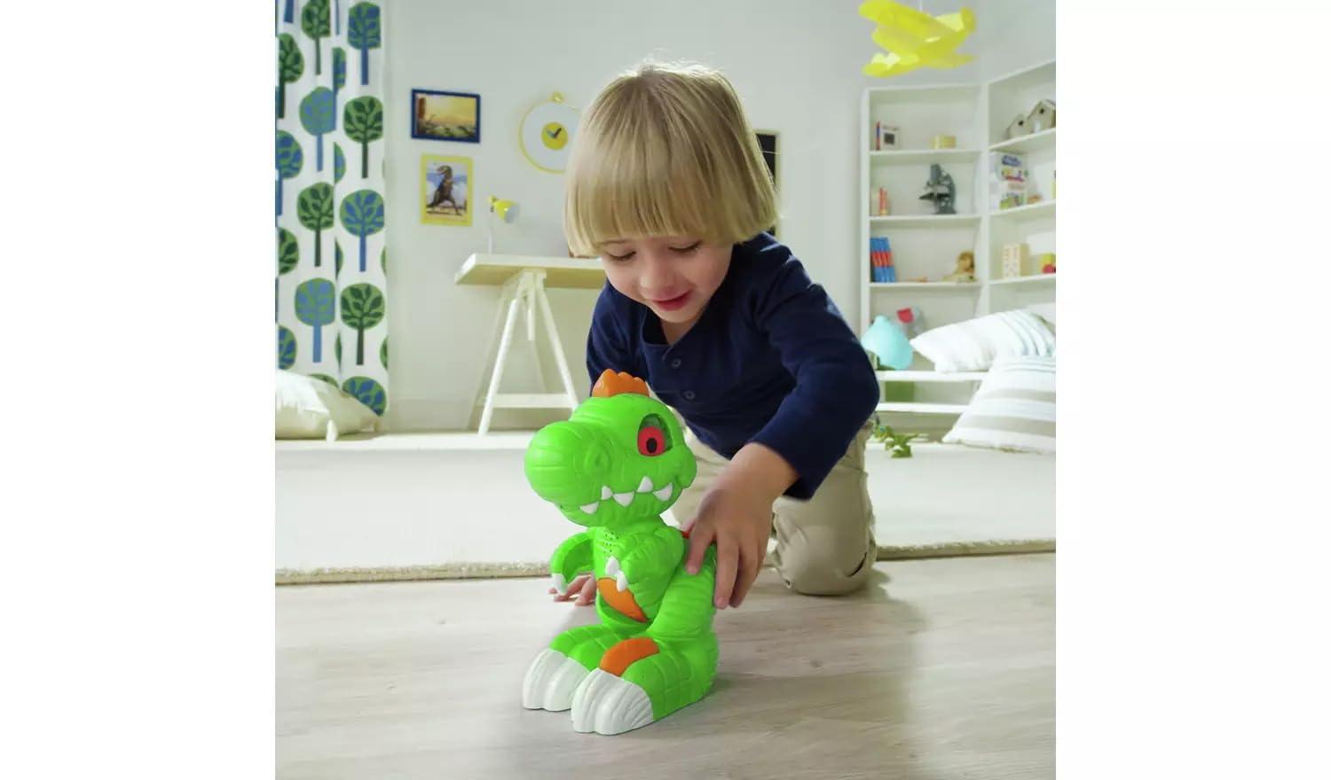 SEGOY Green Trevor Talk Back Dino This Interactive and T-Rex Is An Educational Toy Introducing Kids To Animal Sounds It Has Movable Arms - Image 2