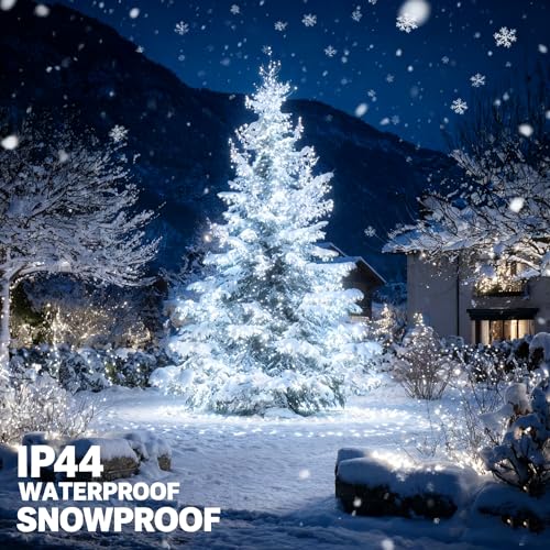 TW SHINE Christmas Lights, 600 LED 196FT Christmas String Lights Plug-in with 8 Modes Timer and Remote, Waterproof Outdoor Decorations for Bedroom Wedding Party Yard Tree Decor, White - Image 7