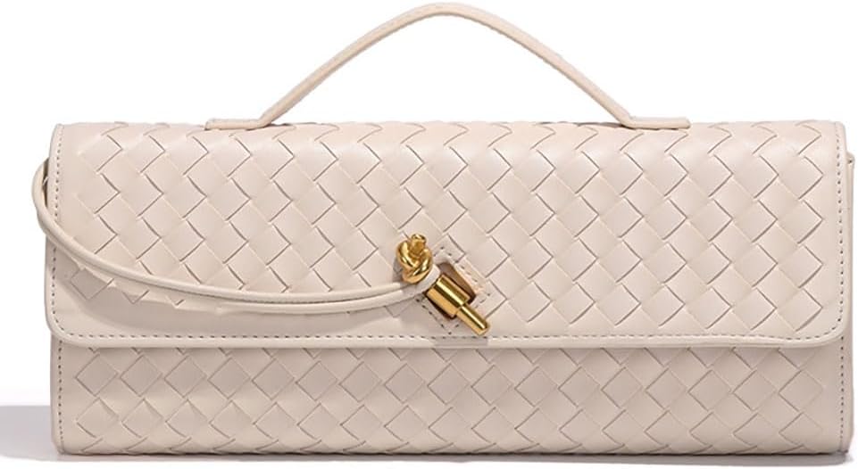 Trendy Woven Evening Clutch Purses Women Underarm Shoulder Handbag Cute Satchels Crossbody Purse PU Leather Wallet