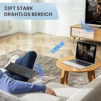 Bnnwa Kabellose Bluetooth-Tastatur mit Touchpad QWERTY UK Layout – Ansicht 2