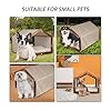 Dog-House-with-Wooden-Frame-for-Small-Dogs-or-Cats-Pet-House-with-Fabric-Cushion-for-Indoor-Beige Wooden Puppy Dog House