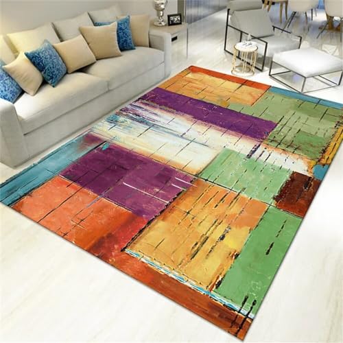 Tapis de salon 200X260CM lavable et antidérapant multicolore
