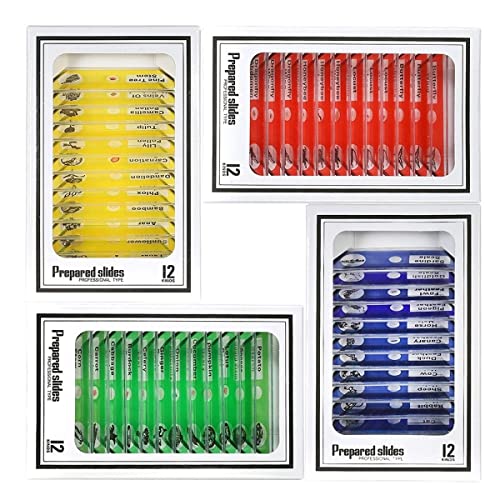Microscope 48pcs Kids Plastic Prepared Microscope Slides for Stereo Microscopes