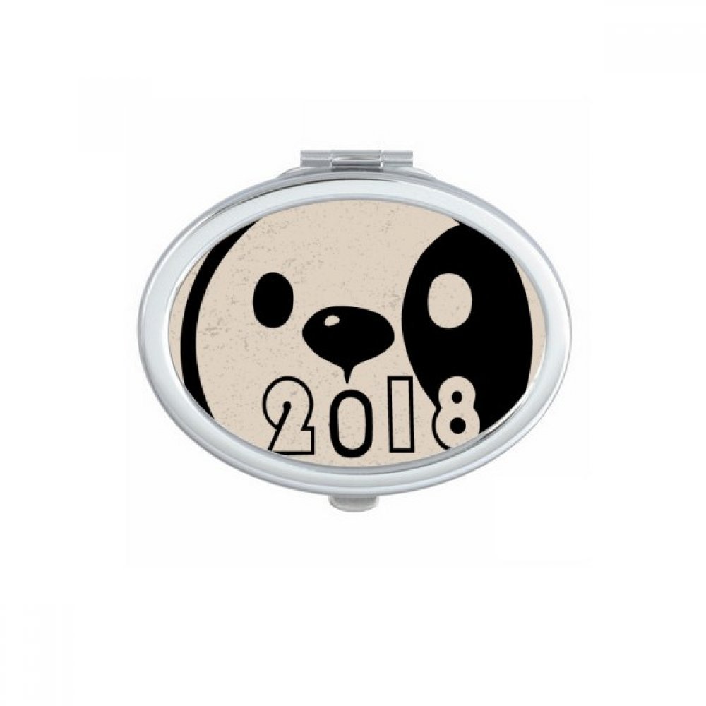 Miroir de poche compact de forme ovale pour maquillage portable et retouches à la main