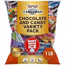 CANDYMAN 1 LB Mixed Chocolate Candy Variety Pack, Bulk Candy Individually Wrapped, Mini & Fun Size Assorted Candy Mix for Parties, Fathers Day, Ship with Ice