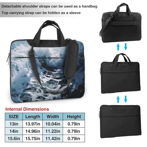 Bolso maletín para laptop unisex 14 pulgadas negro miniatura 4