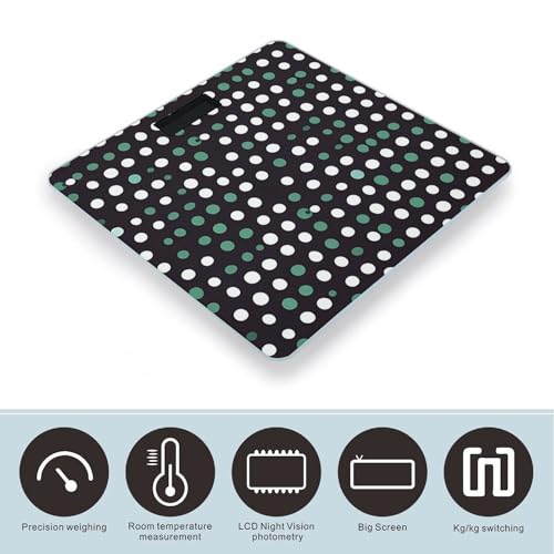 Báscula digital Cute Polka Dot con vidrio templado y pantalla LCD miniatura 3