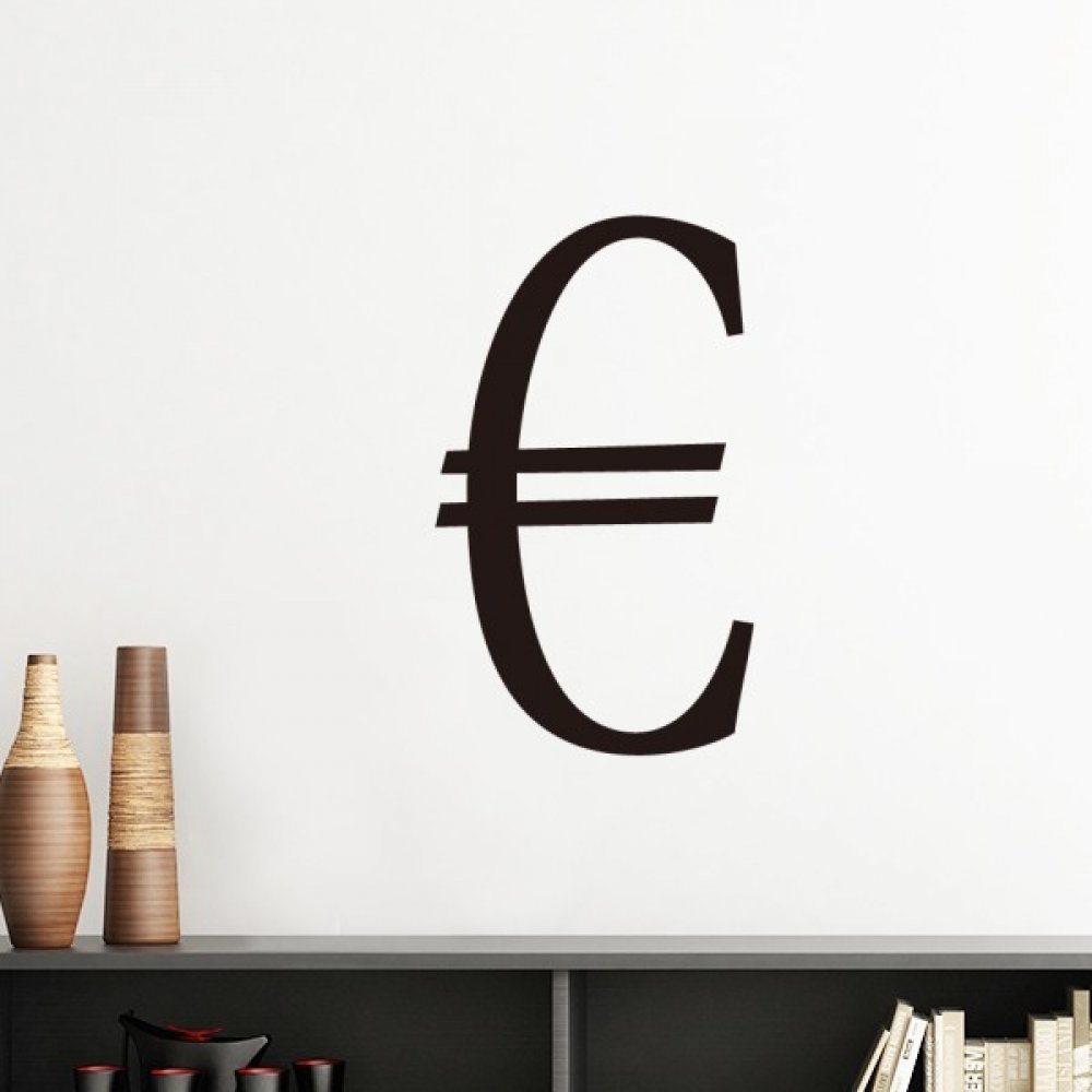 Sticker Euro amovible blanc pour transformer le mur de votre bureau ou chambre