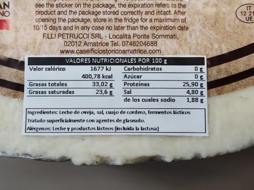 PECORINO ROMANO DOP Caseificio Storico Amatrice - 1 Kg - Gereifter Schafskäse