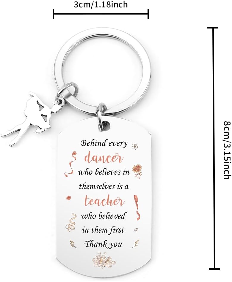 Dance Teacher Gifts for Women Ballet Teacher Gifts Appreciation Thank You Keychain Key Chain Ring Keyring Christmas Gift Graduation End of Year Back to School Birthday Valentines Day Teachers Gift - Image 4