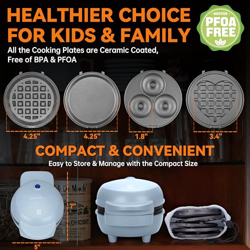 Compact Baker's Friend Mini Waffle Maker Design