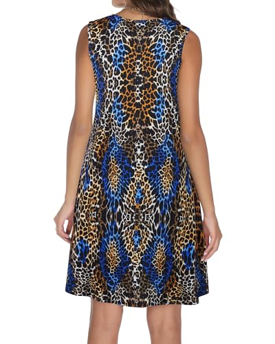 Image of Summer Dresses for Women 2026 Casual Sleeveless Sundress Floral Loose Fit Beach Cover Up with Pocket