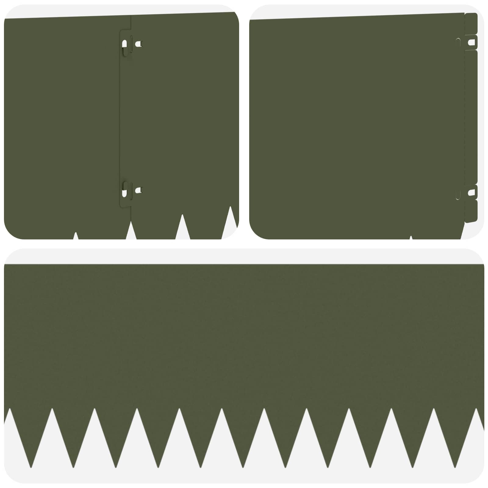 Obramowanie trawnika, 10 sztuk, 103 x 30 cm, stalowe, w kolorze oliwkowo-zielonym, odporne na warunki atmosferyczne, elastyczne obramowanie trawnika, obramowanie ścieżek i grządek