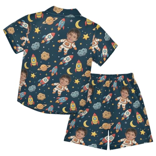 Image of 3T Toddler Boy Shorts Set Teal Hawaiian Button Down Shirts Summer Outfits for Little Boy