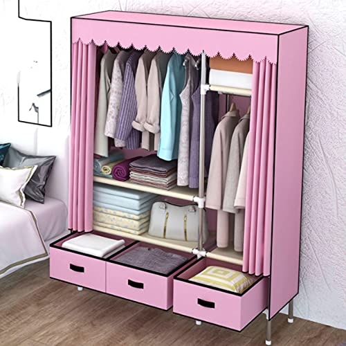 Étagère de garde-robe portable en toile avec penderie pour vêtements