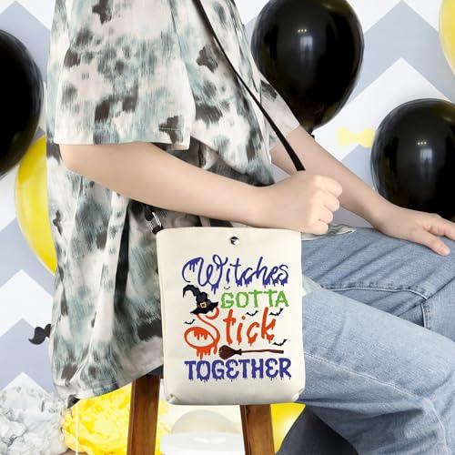 WCGXKO Halloween Witch Crossbody Bag Witch Gotta Stick Together Fall Witch Gift Spooky Gift Witch Broom Gift Witchy Gift 6