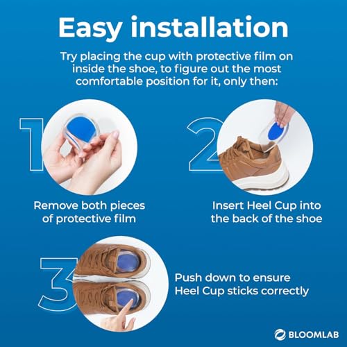 Image of Gel Heel Pads, 2 Pack, for Achilles Tendonitis, Shoe Wedge Inserts for Plantar Fasciitis, Bone Spur, Foot Pain Relief Support, Comfort Cushion Insoles for Women /Men
