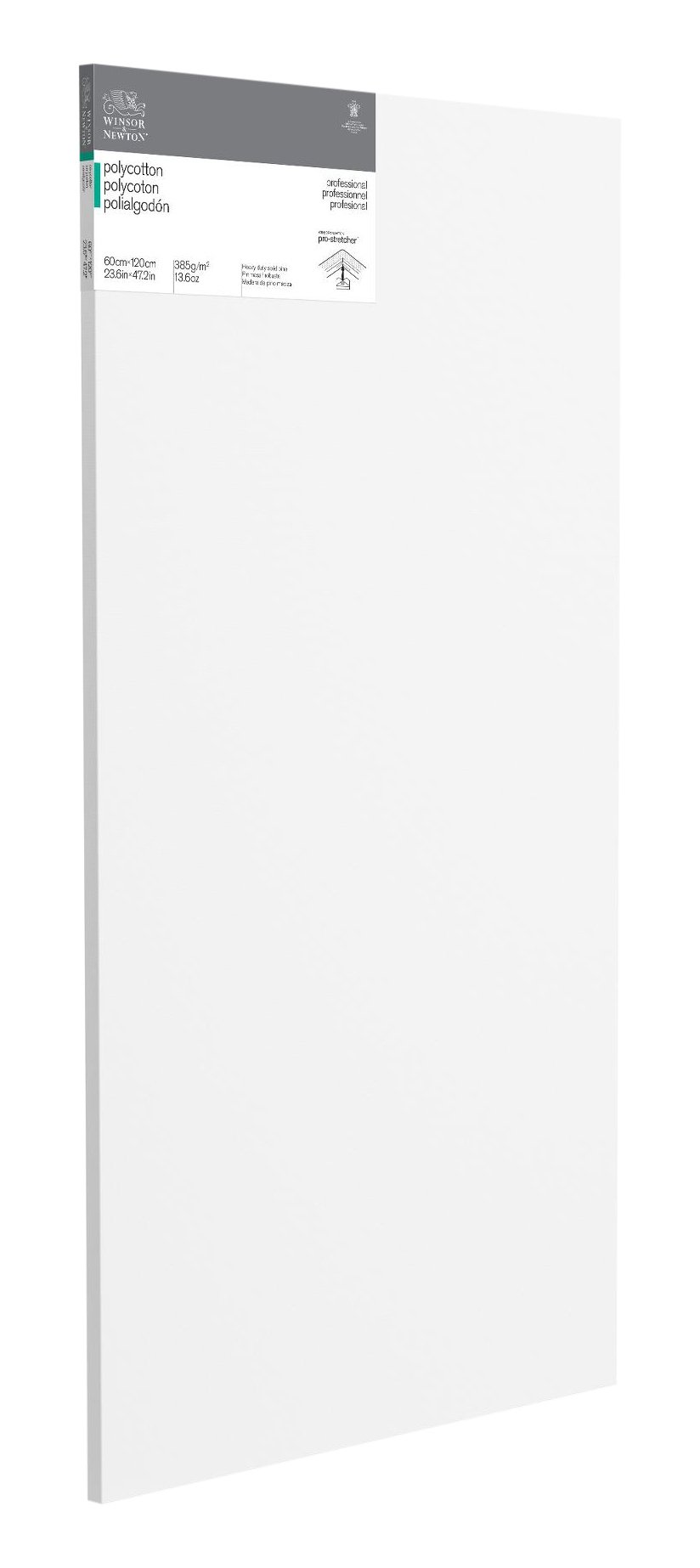 Winsor & Newton 6206029 Professional Keilrahmen aus Baumwollmischgewebe, 385 g/m², 3-fach grundiert, mittlere Körnung, ideal für die Ölfarben und Acrylfarben - 60x120cm