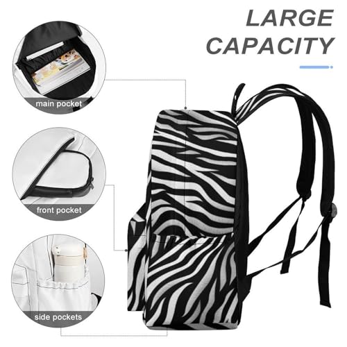 Zebra Print Printed Backpack Water-Resistant Pack Stylish Bag Lightweight Travel Backpack4
