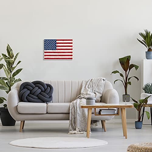 Image of Stupell Industries 'Rustic American Flag Red White Blue'| Wall Plaque Art | Stupell Industries | 19 x 13 Inches, Easy to Hang and Sturdy, Made in USA, by Ruane Manning