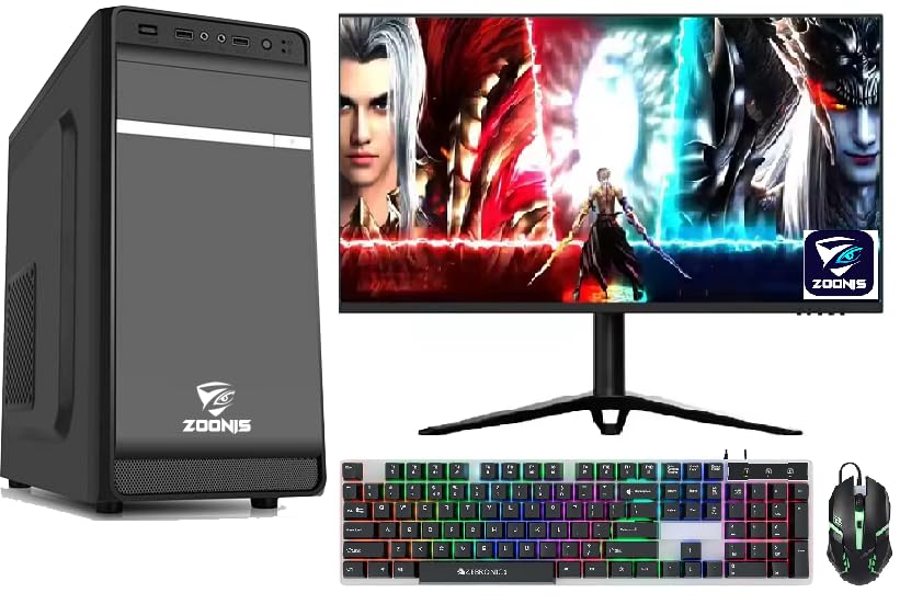 Zoonis i5 Gaming Pc Complete Computer Set (Core i5-4th Processor|||DDR316GB RAM|||512GB SSD |||GT 730 4GB Graphics Card||| 19 inch HD Led Monitor |||Gaming Keyboard Mouse |||Windows 10 |||WiFi