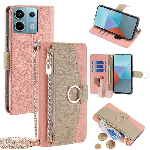 For Redmi Note 13 Pro 5g �P�[�X �蒠�^ �V�����_�[ For ���b�h�~�[�m�[�g 13 �v�� 5G ���z�^ �J�o�[ ���|�� �΂߂��� ���ϋ��t�� ���� ������� �����O�X�g���b�v �W�b�p�[���K���� �J�[�h���[ ���u�� �㎿�Ȏ�G�� ��