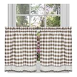Photo Gallery achim home furnishings buffalo check tier pair, taupe, 58-inch by 36-inch Photo Gallery achim home furnishings buffalo check tier pair, taupe, 58-inch by 36-inch