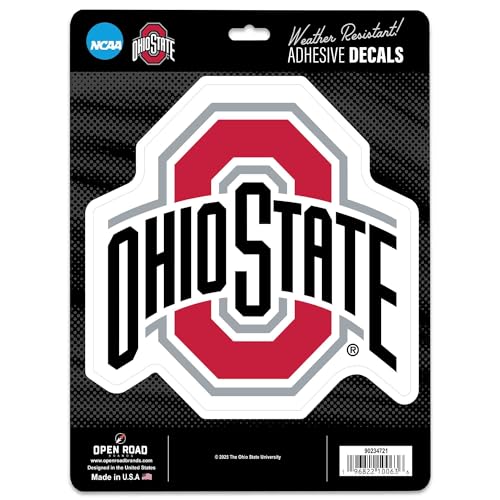 Ohio State University Logo Adhesive Vinyl Decal - Fun Buckeyes Sticker for Car, Laptop or Water Bottle
