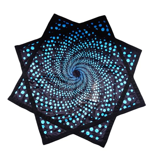 BVCY Flowstar Beginners Spinning Cloth Flow Star Juggling and Skill Toy Fingertip Rotating Flow Toy Dapo Star Blue (R01-Style2)