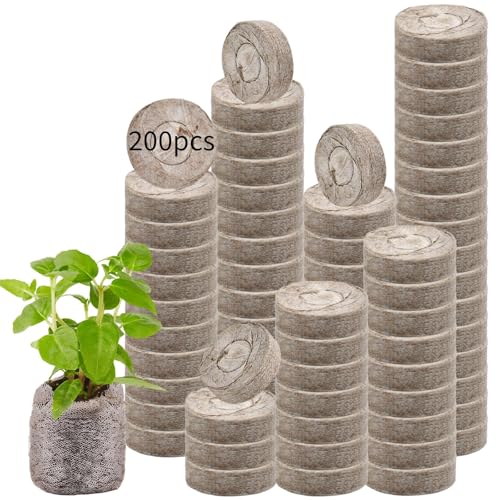 Image of Legigo 200 Pcs 30mm Peat Pellets Seed Starter Soil Pods, Seedling Soil Peat Pods for Seed Starting, Compressed Seed Pod Starter Plugs for Garden Vegetables Plant Cuttings Herbs and Flowers