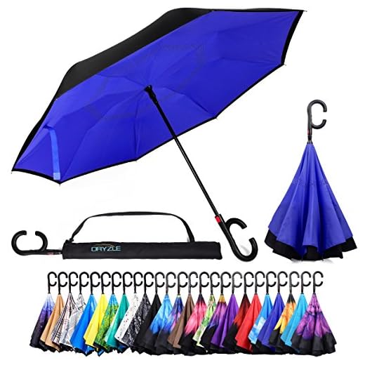 Reverse Inverted Inside Out Umbrella - Upside Down UV Sun Protection Windproof Brella That Open Better Than Most Umbrellas, Reversible Folding Double Layer, Suitable for Golf, Car, Women and Men