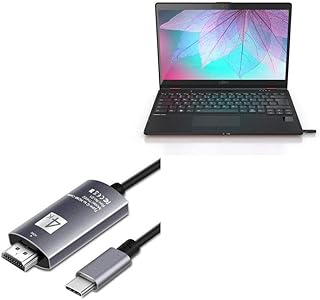BoxWave Cable Compatible with Fujitsu LifeBook U9312X - SmartDisplay Cable - USB Type-C to HDMI (6 ft), USB C/HDMI Cable for Fujitsu LifeBook U9312X - Jet Black