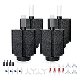 ALEGI 4pcs Large Aquarium Sponge Filter with Suction Cups, Check Valves for Breeding Fry Betta Shrimp Fish Tank ((Upgrade) 40-80 Gal 4 Pcs)