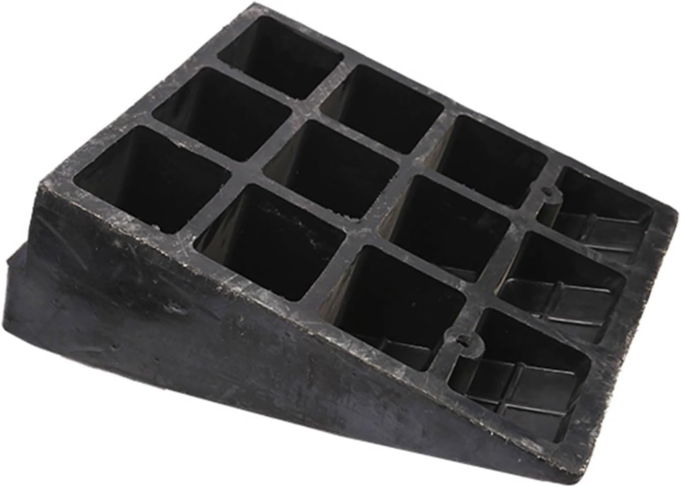 Rampy antypoślizgowe Gumowe progi z tworzywa sztucznego, antypoślizgowe najazdy samochodowe, stabilne i trwałe(50x32x13cm)