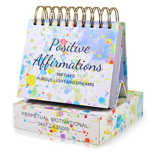 ZEEYUAN Daily Inspirational Quotes for Desk Decor Flip Motivational Calendar Inspirational Gifts for Women Cute Office Desk Accessories Office Decor for Women Mothers Day Gifts for Mom Grandma Gift