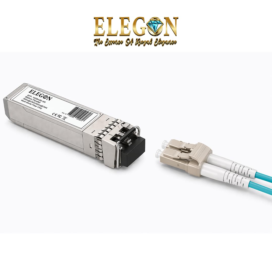 10GBASE-SR SFP+ Émetteur-récepteur 10G 850nm MMF 400m OM4/300m OM3, Duplex LC, DDM, NAS HPC, compatible Cisco SFP-10G-SR, Ubiquiti, Meraki, Mikrotik, Fortinet, Aruba, QNAP (10G SR only MMF SFP+
