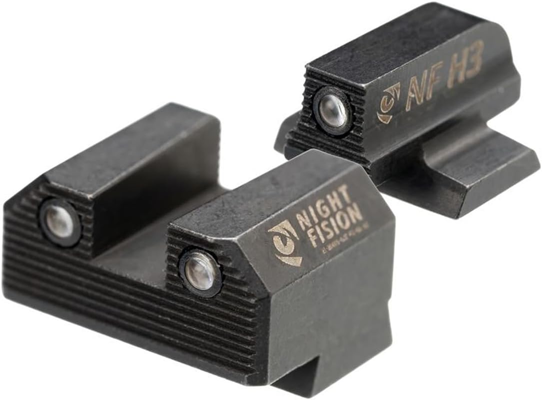 Night Fision Optics Ready Stealth Night Sight Set for Canik Mete SF & TP9 Pistols, Black Front Ring, Black Rear Rings