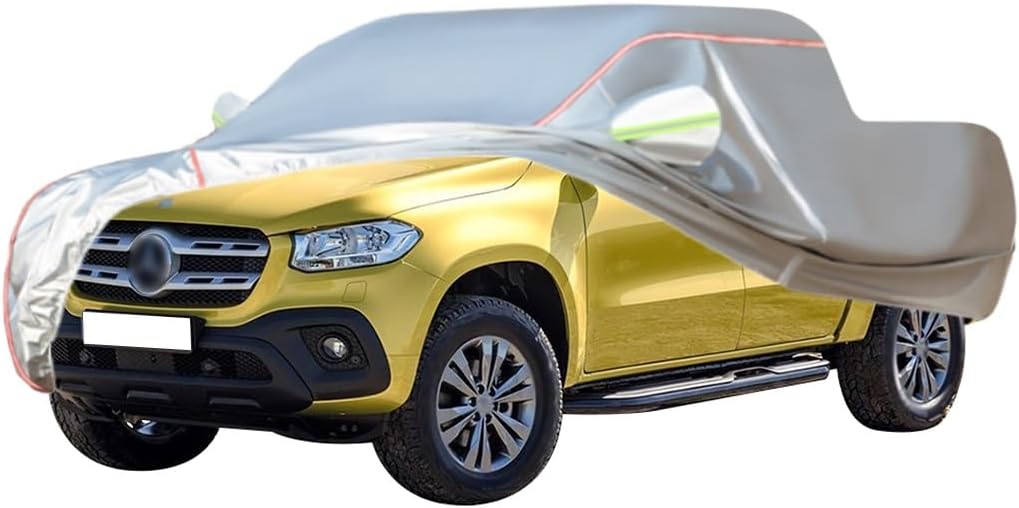 WOLWES Car Cover are Suitable for Mercedes-Benz X-Class All-Weather Windproof, Snowproof, Rainproof, UV-Protected and Breathable All-Season Universal with Side Door Zip Oxford Cloth Car Cover (Color