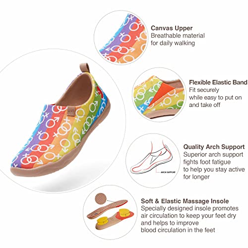 Image of UIN Women's Artistic Slip-On Shoes Vibrant Floral Casual Loafers Lightweight Comfortable Travel Footwear