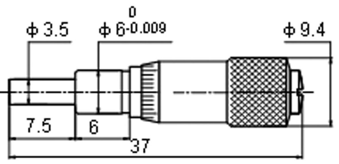 CNC QUALITÄT Klein- Einbau- Messschraube Messbereich 0-6,5 mm - planparallele Messfläche