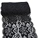Yulakes 5 yards - Blanc - Élastique - Ruban en dentelle - Bordure en dentelle - Ruban décoratif - Pour l'artisanat - Lingerie - Robe de mariée - Décoration de mariage - Largeur : 15 cm - Noir