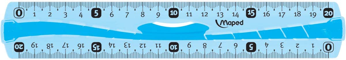 Maped Flex - rulers (Blue, Translucent, Plastic, cm, mm, Hanging bag)(Assorted Cover)